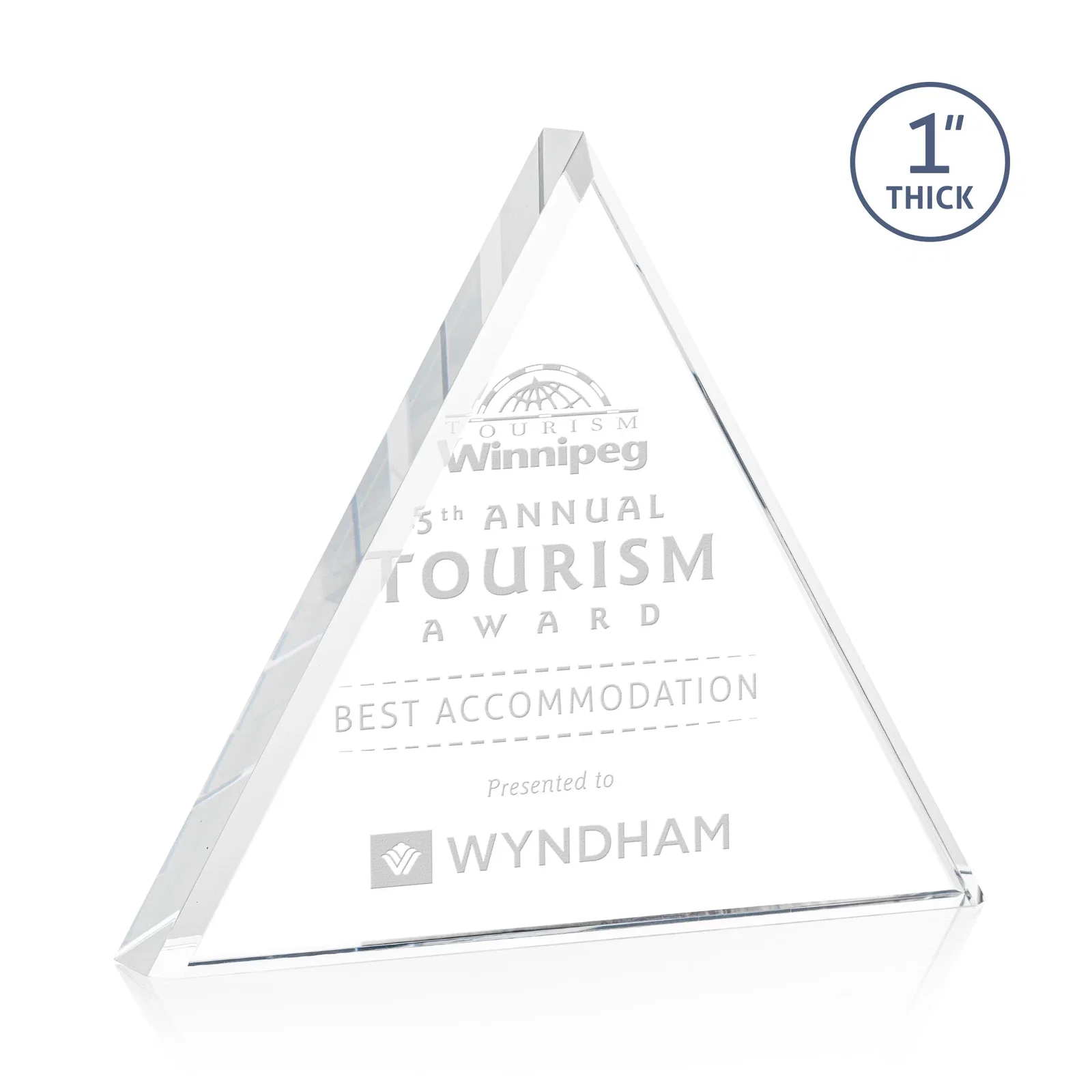 Custom Acrylic Pyramid Award With Full-Edge Bevel for sales achievement awards