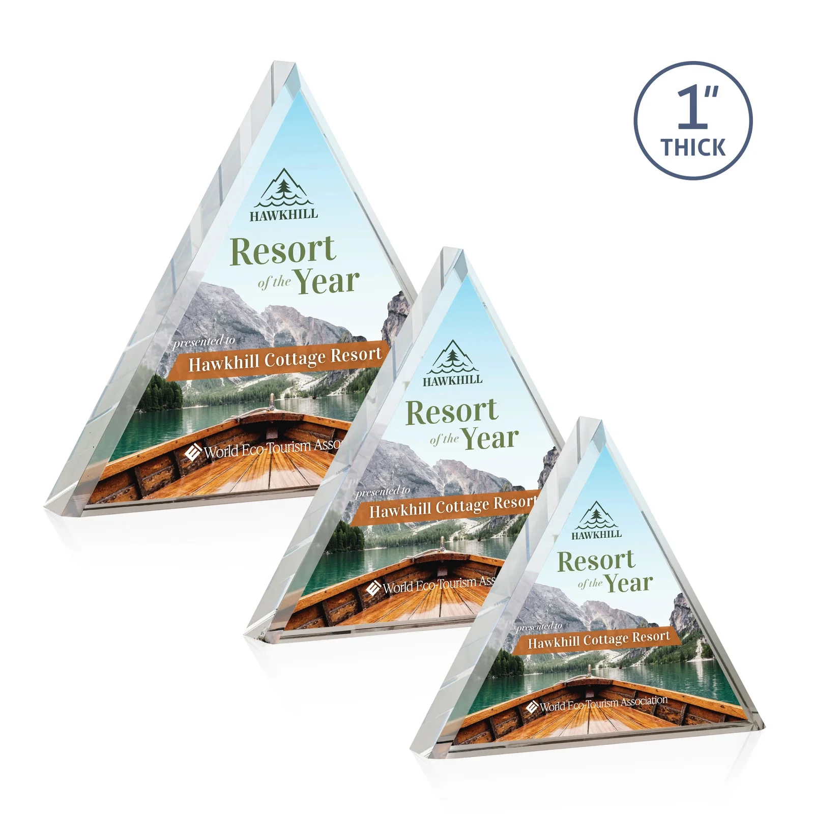 Custom Acrylic Pyramid Award With Full-Edge Bevel for retirement presentations