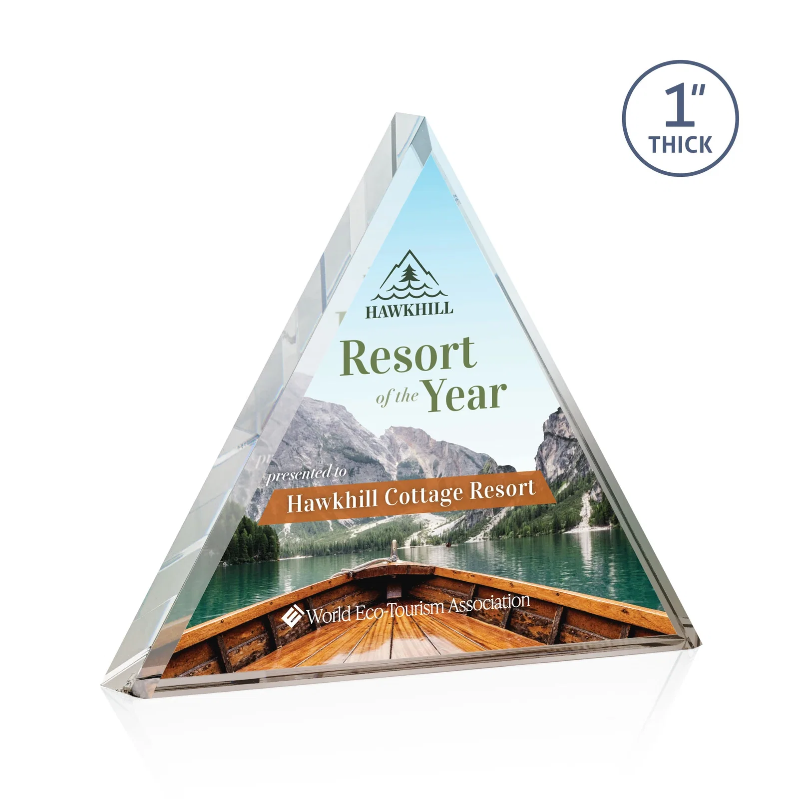Custom Acrylic Pyramid Award With Full-Edge Bevel for donor appreciation