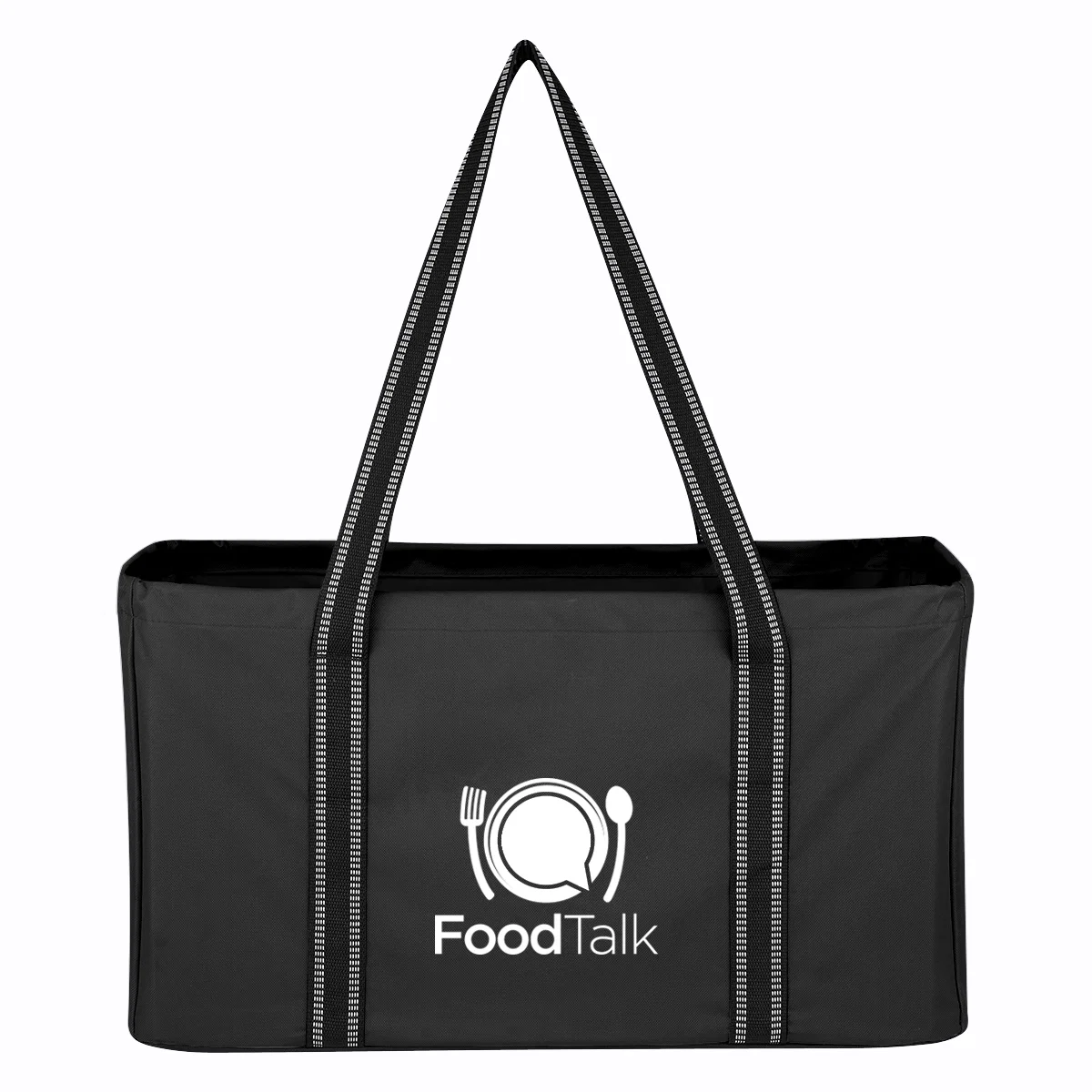 Black trunk organizer opened out to its full width