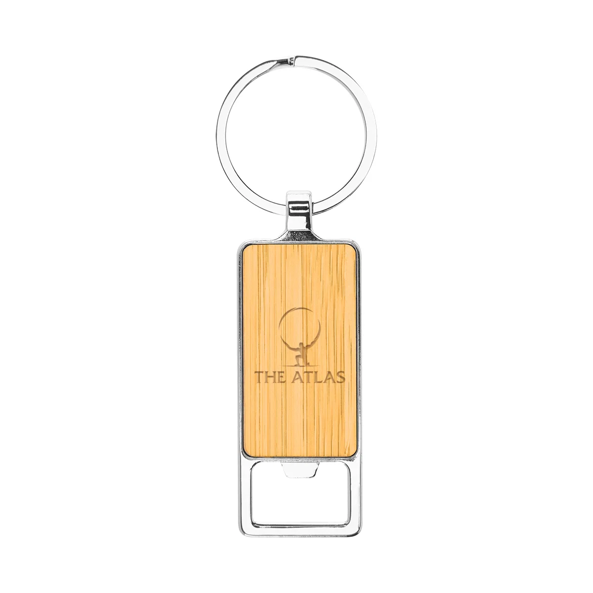 Attached to a key ring and held in hand