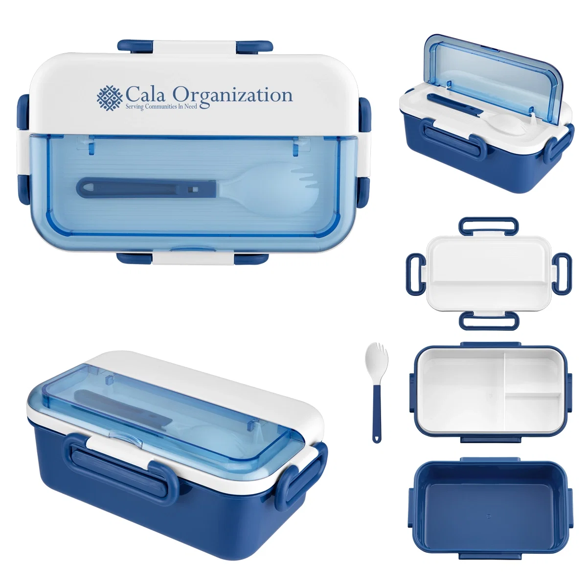 Bento style lunch box with a matching spork included