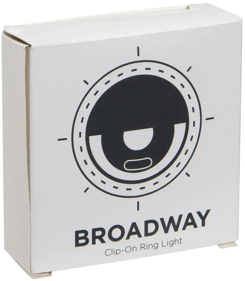 Promotional clip-on ring light attached to a laptop screen