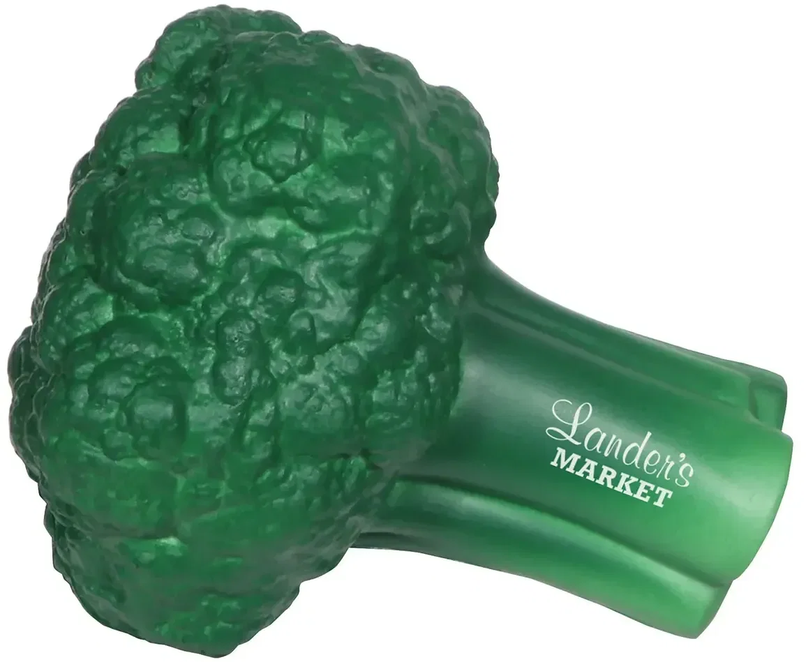Custom Broccoli Stress Reliever, branded broccoli floret squeeze toy for health food brands and schools, promotional gift