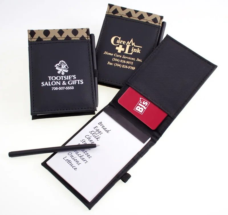 Personalized Logo Bronze Weave Notebook & Pen Set — view 2