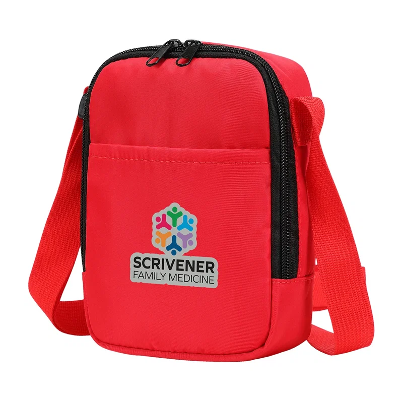 Promotional Brooklyn Crossbody Shoulder Bag worn over the shoulder, lifestyle shot