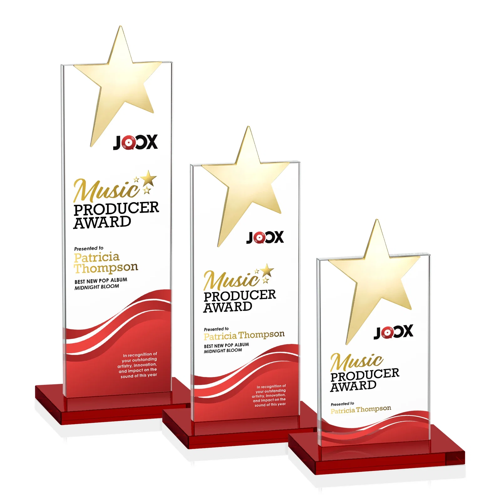 Promotional Starfire Crystal Award with Fixed Chrome Star Top, with your logo for safety achievement programs