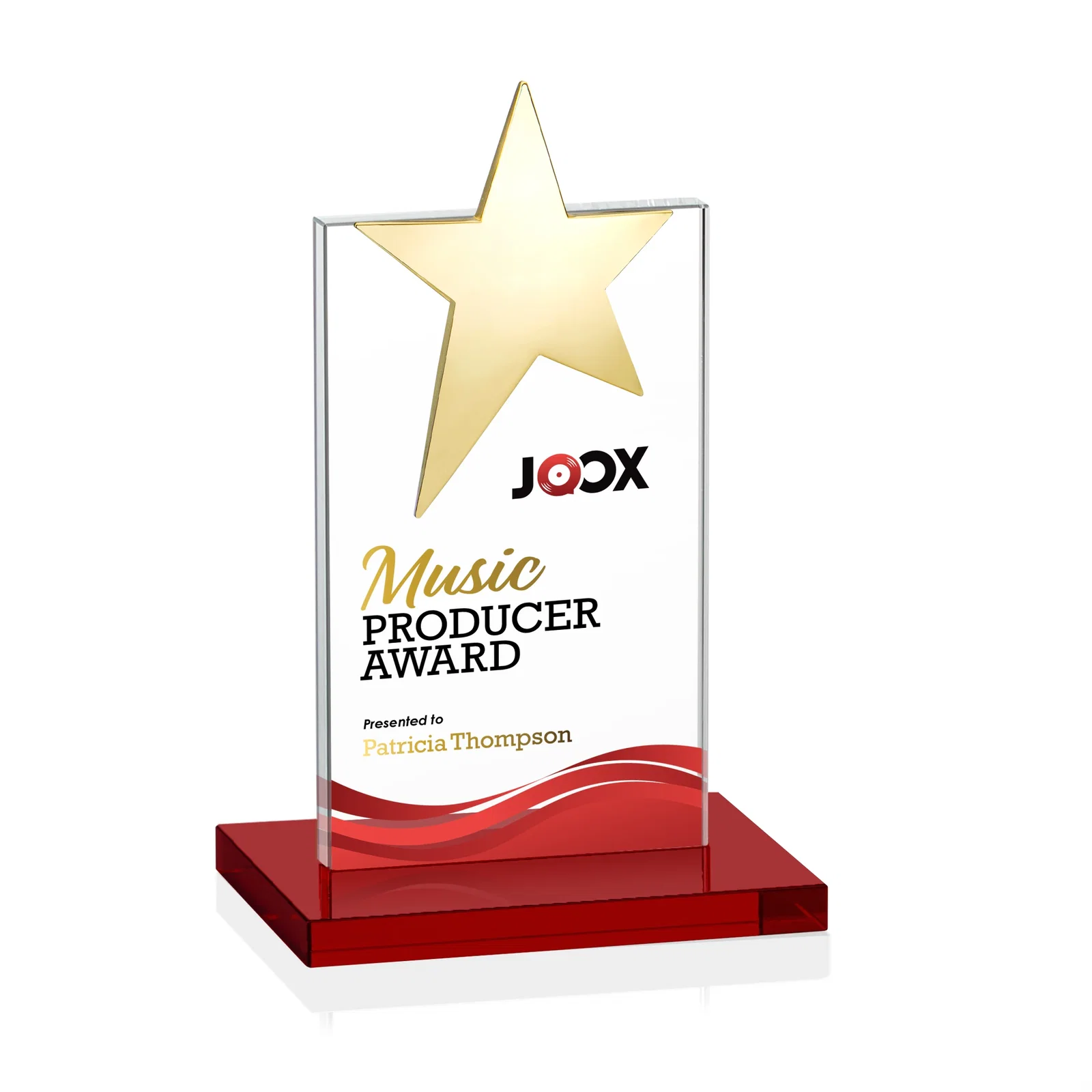 Promotional Starfire Crystal Award with Fixed Chrome Star Top, with your logo for volunteer appreciation