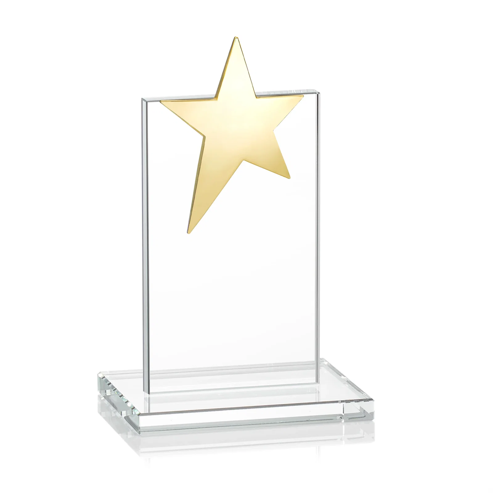 Customized Starfire Crystal Award with Fixed Chrome Star Top, with your logo for safety achievement programs