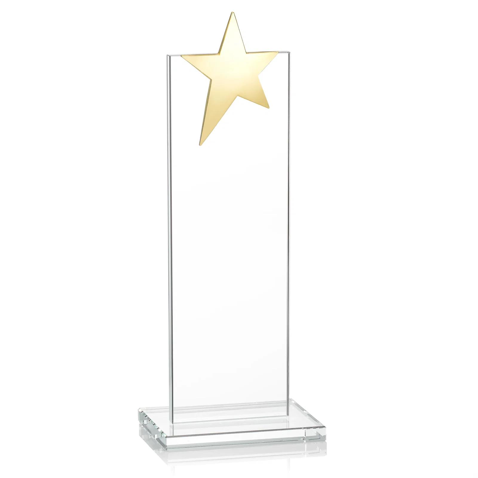 Customized Starfire Crystal Award with Fixed Chrome Star Top, with your logo for dealer and partner awards