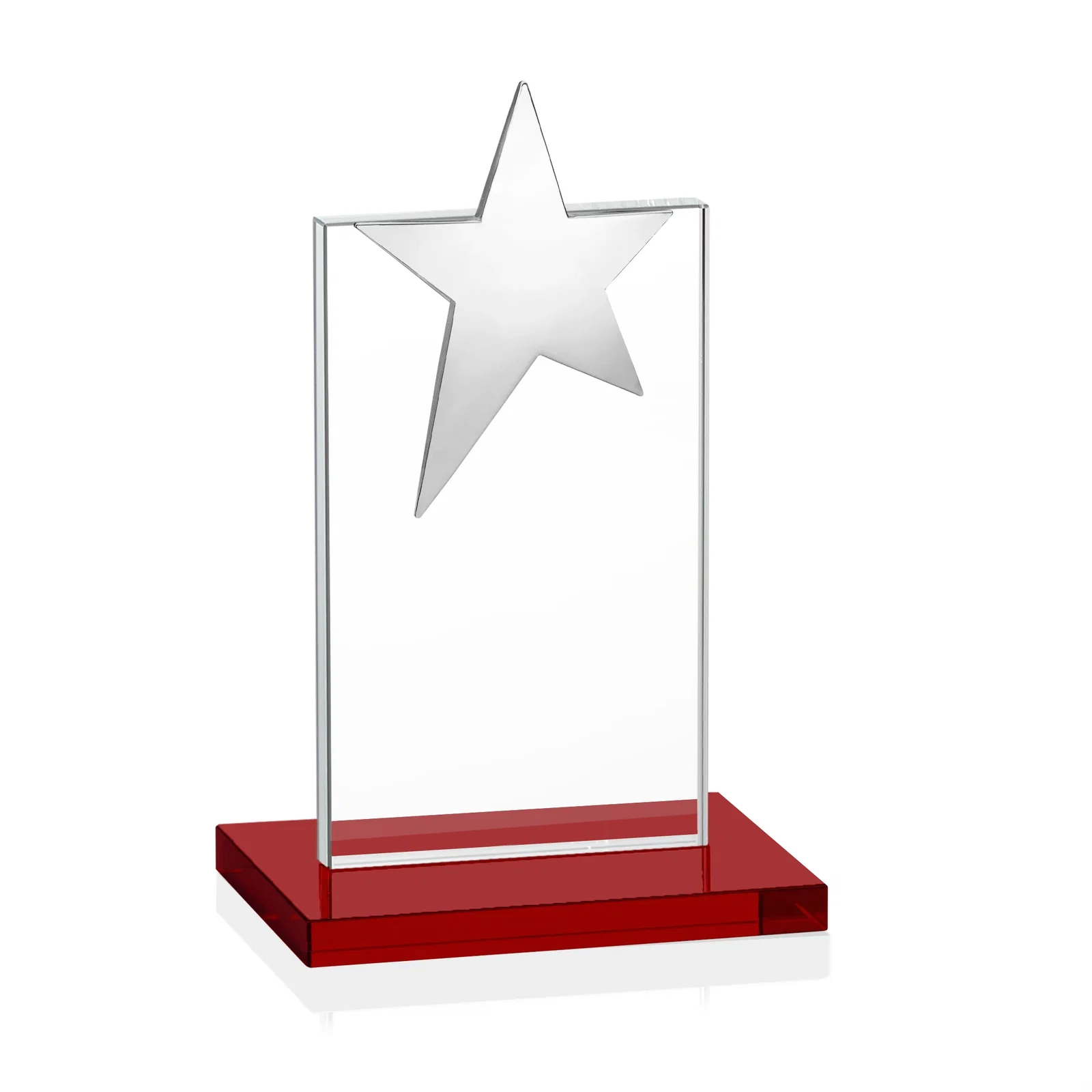 Custom Starfire Crystal Award with Fixed Chrome Star Top, with your company name for dealer and partner awards