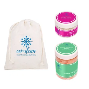 Jute Drawstring Bag with Prosecco Gummy Bear Candy Jars