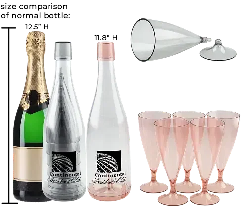 Custom Bubbly Reusable Champagne Flutes Set