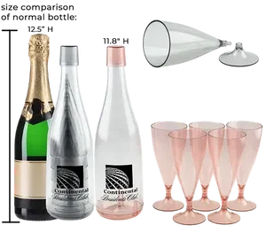 Custom Bubbly Reusable Champagne Flutes Set