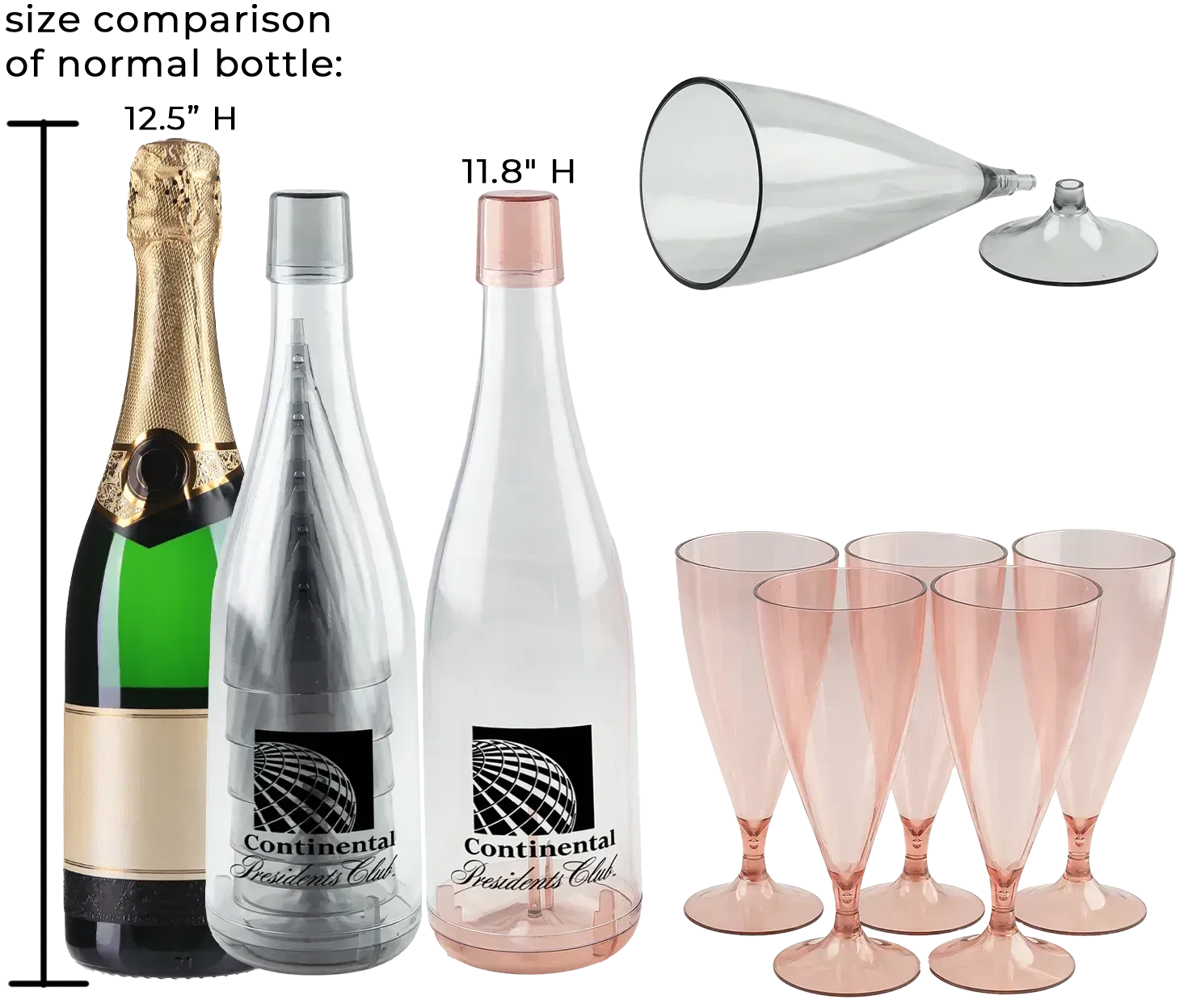 Custom Bubbly Reusable Champagne Flutes Set — view 3