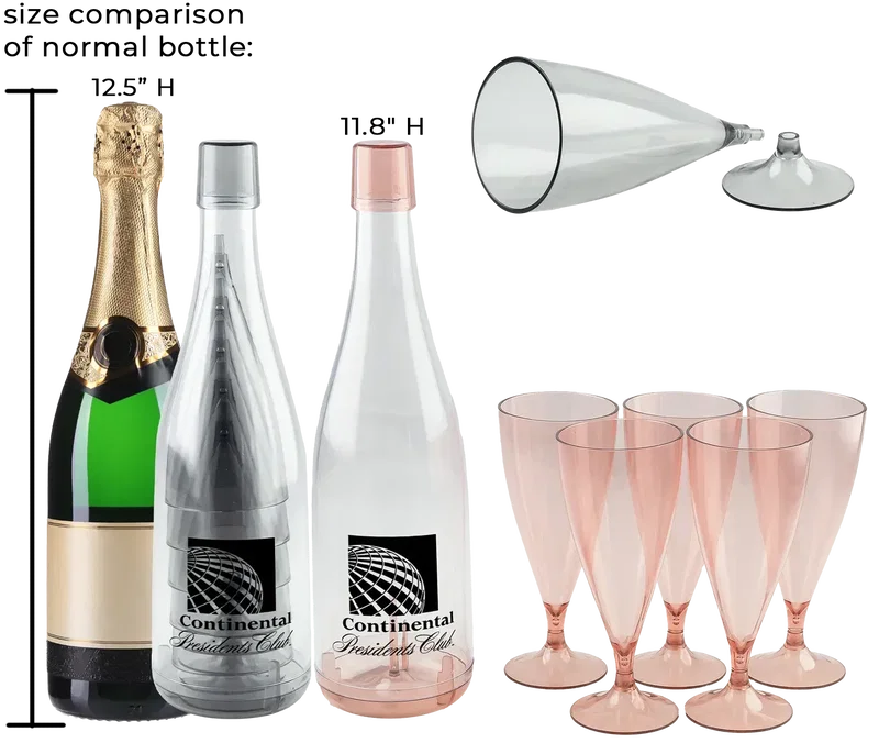 Custom Bubbly Reusable Champagne Flutes Set — view 3