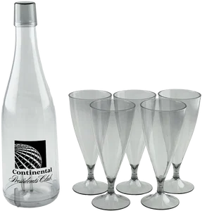 Custom Bubbly Reusable Champagne Flutes Set