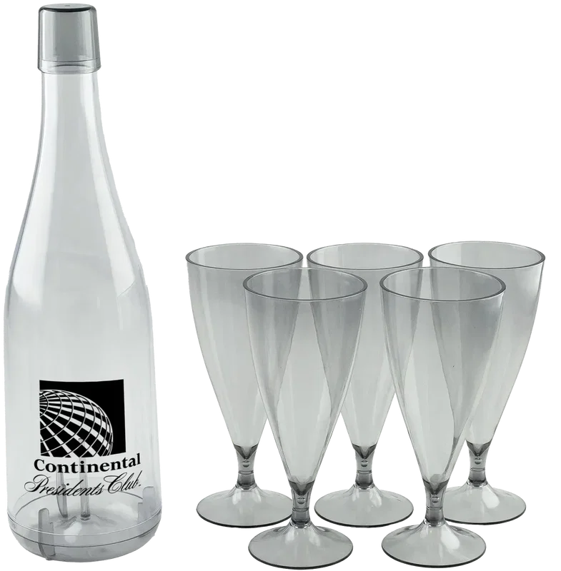 Custom Bubbly Reusable Champagne Flutes Set — view 4