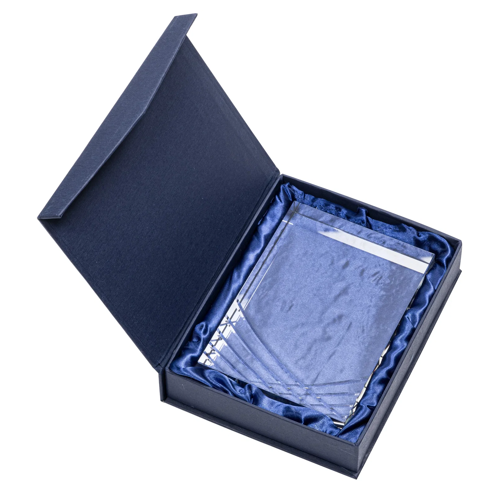 Custom Optical Crystal Tombstone Award With Crisscross Groove Pattern, awards for team milestone celebrations
