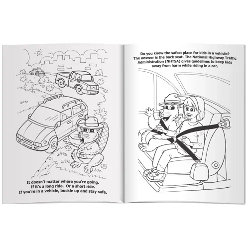 Unimprinted pack of 4 non-toxic Fun Pak crayons included with Buckley beaver coloring book