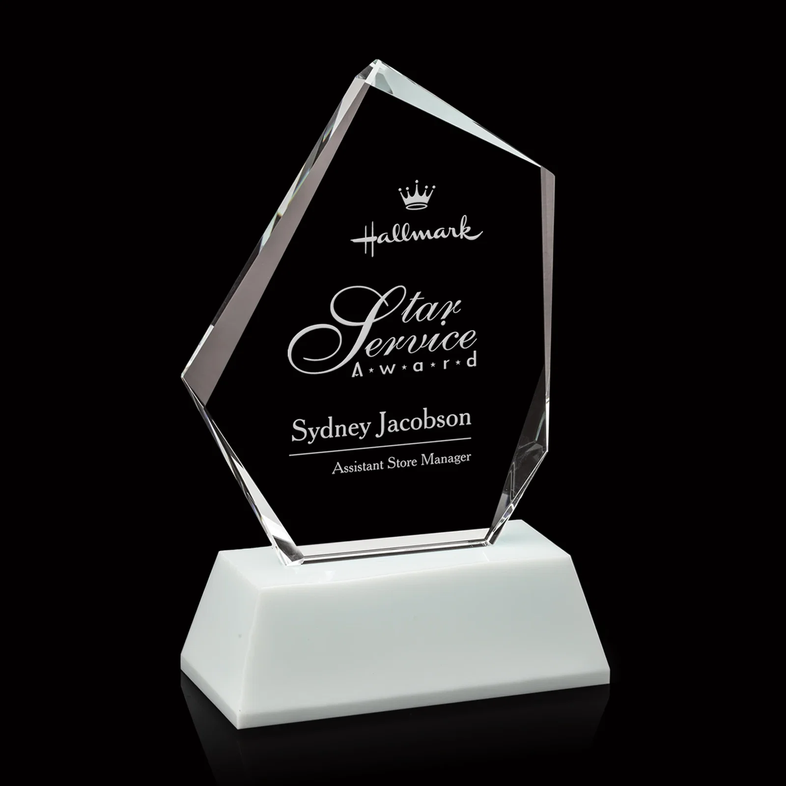Custom White Crystal Base Optical Crystal Award, awards for corporate award ceremonies