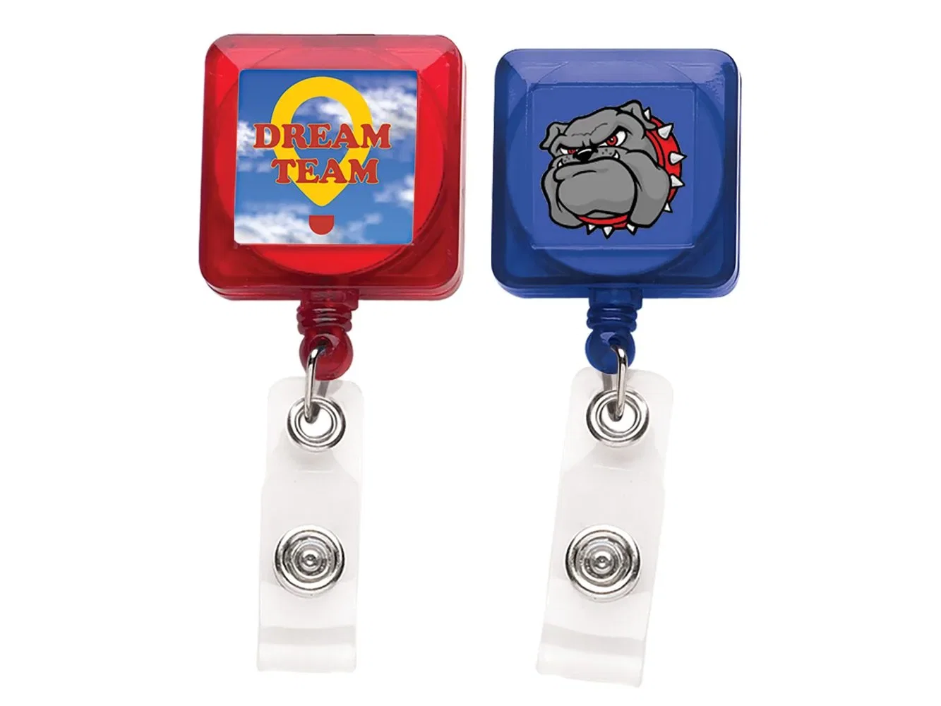 Budge-Friendly Translucent ID Badge Reel - Round & Square Shape — view 2