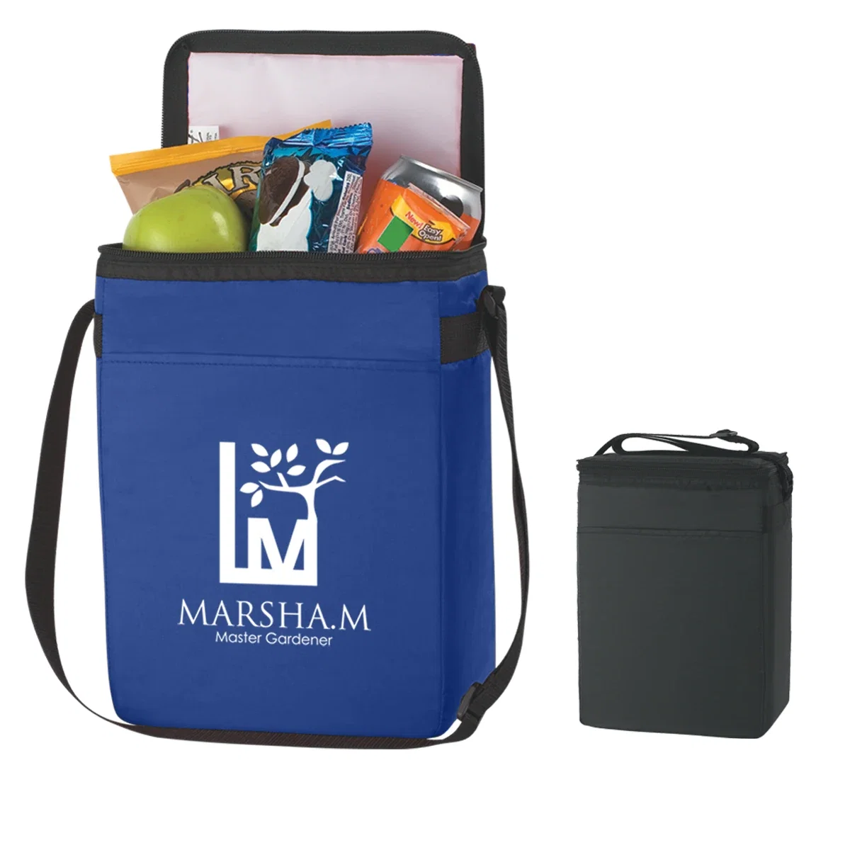 Eleven inch tall bag carried by hand