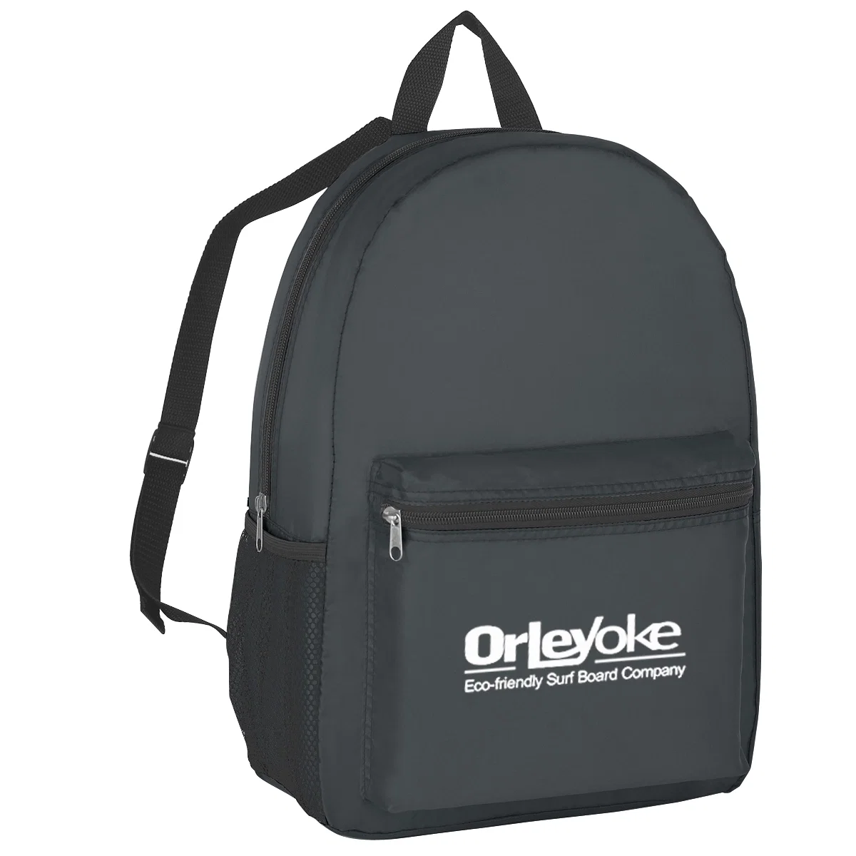 Basic school backpack with a zippered main compartment