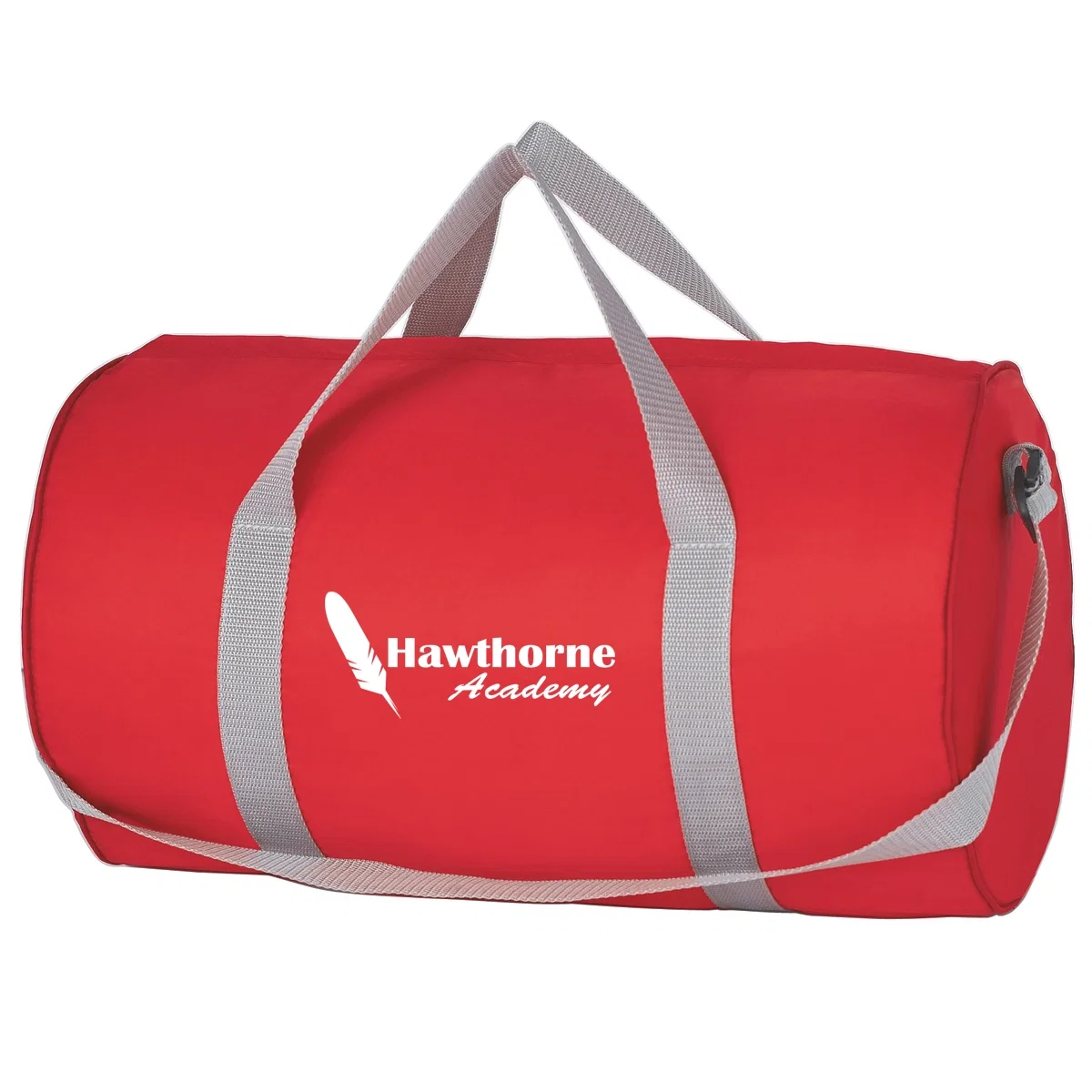 Zipper running the length of the barrel bag