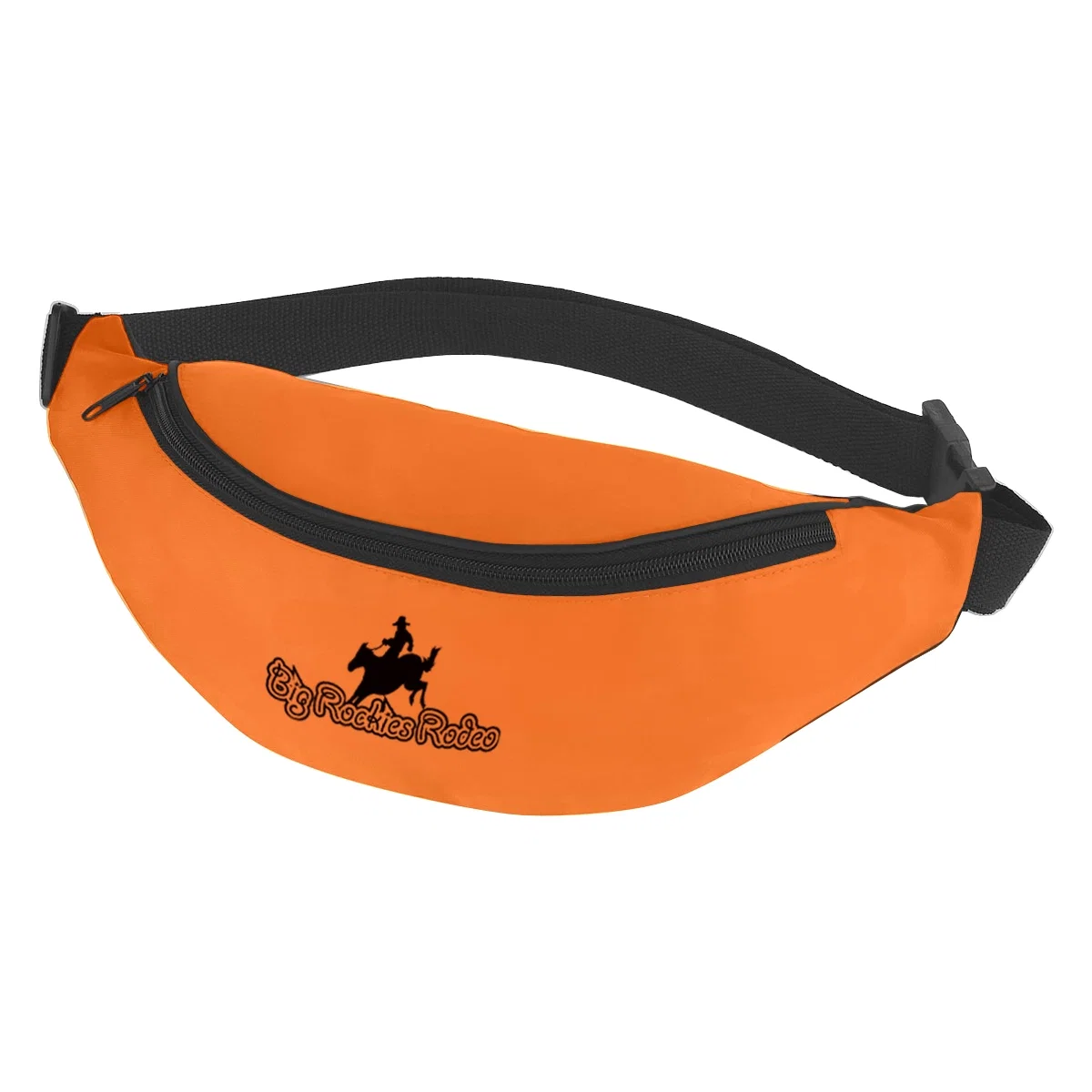 Front pouch shown zipped closed on the hip bag
