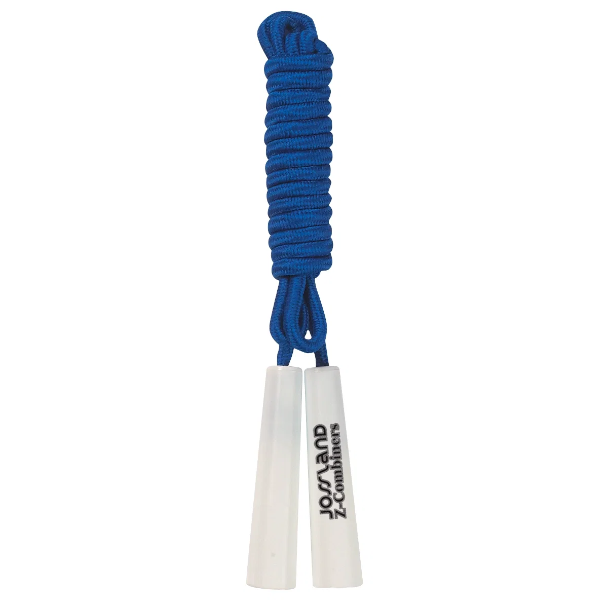 Jump rope with white handles and a colored cord