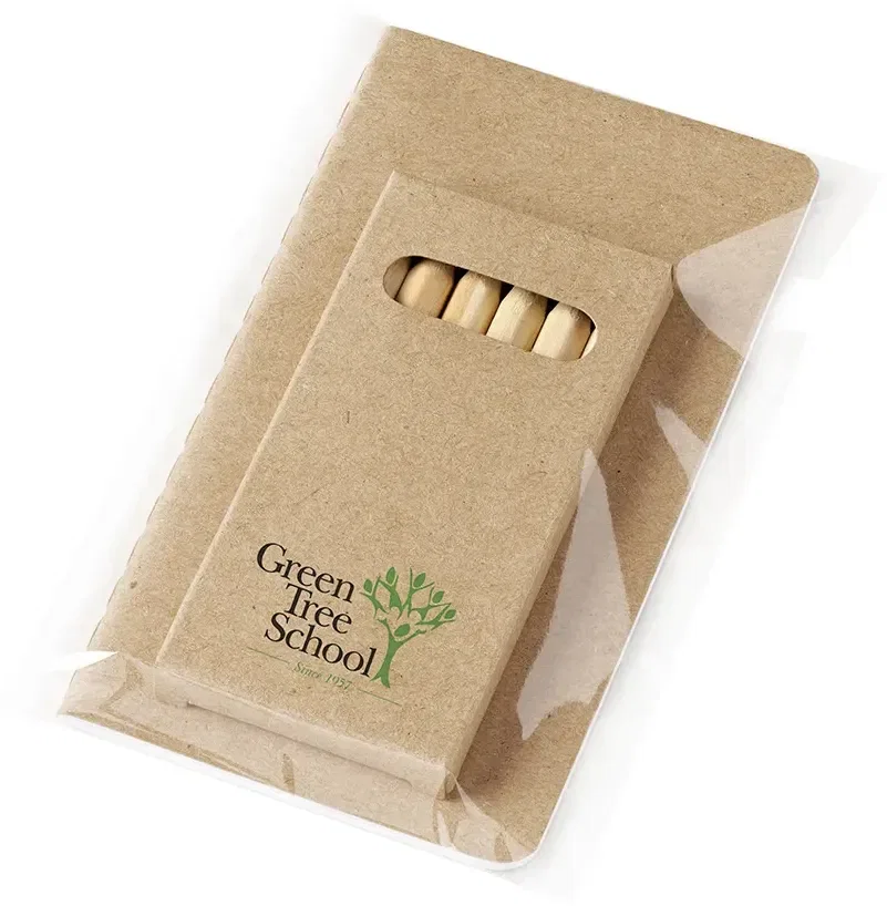 Budget Mini Notebook & 6 Color Pencil Set — view 2