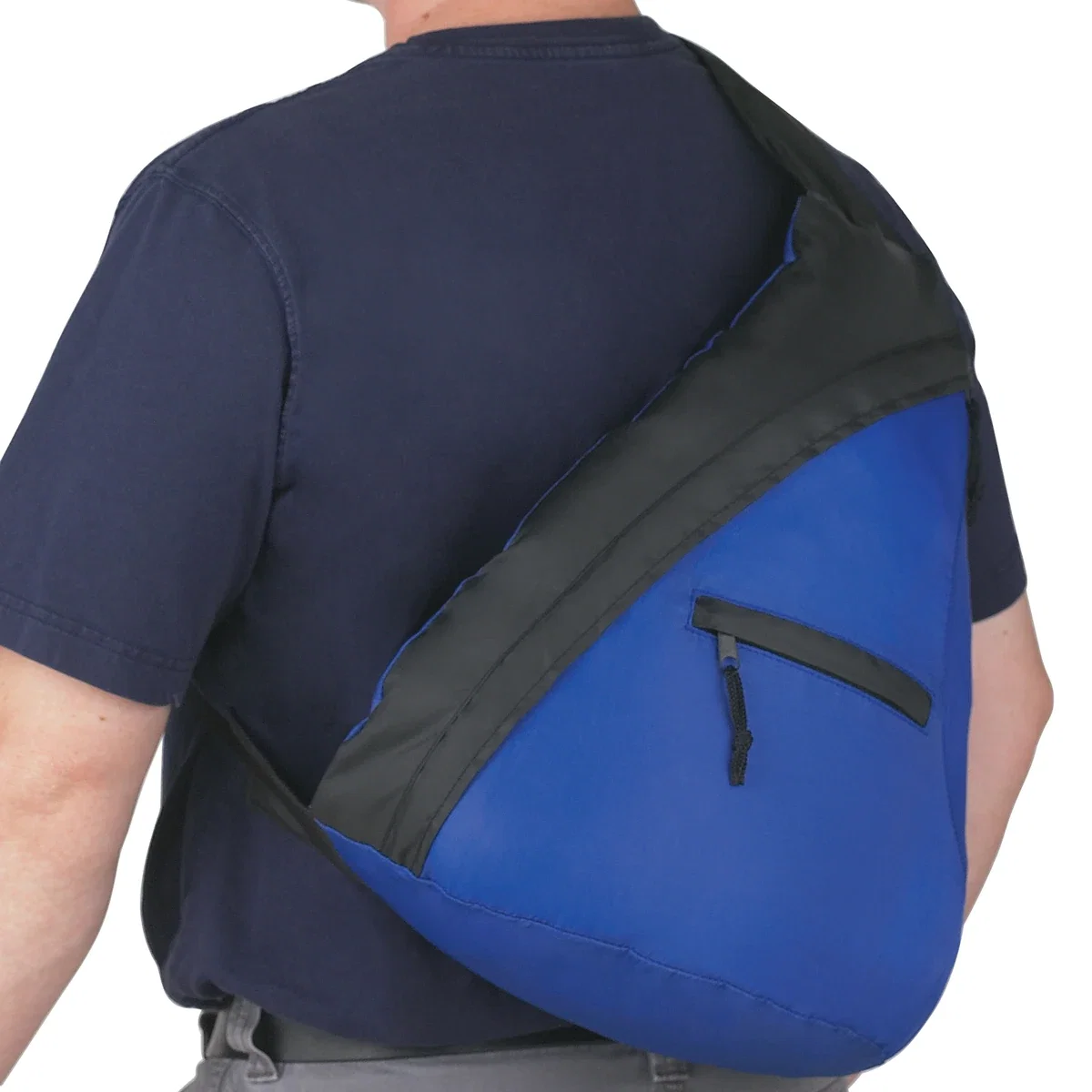 Budget Sling Backpack being worn