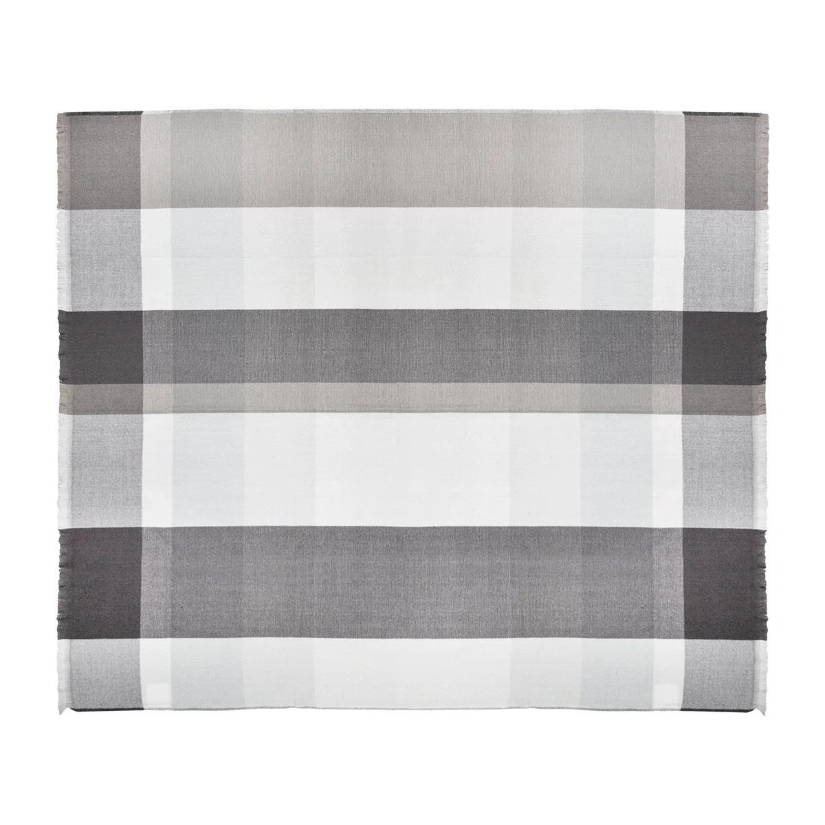 Blanket spread out to show the full plaid design