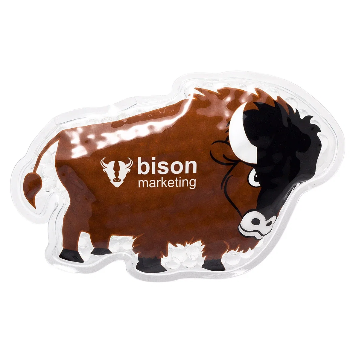 Buffalo-shaped gel bead hot/cold therapy pack, microwave or freezer safe