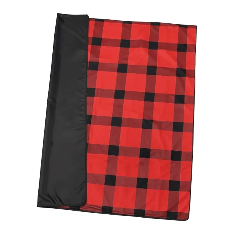 Personalized Buffalo Plaid Fleece Picnic Blanket — view 2