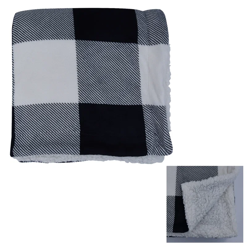 Buffalo Plaid Sherpa Blanket — view 4