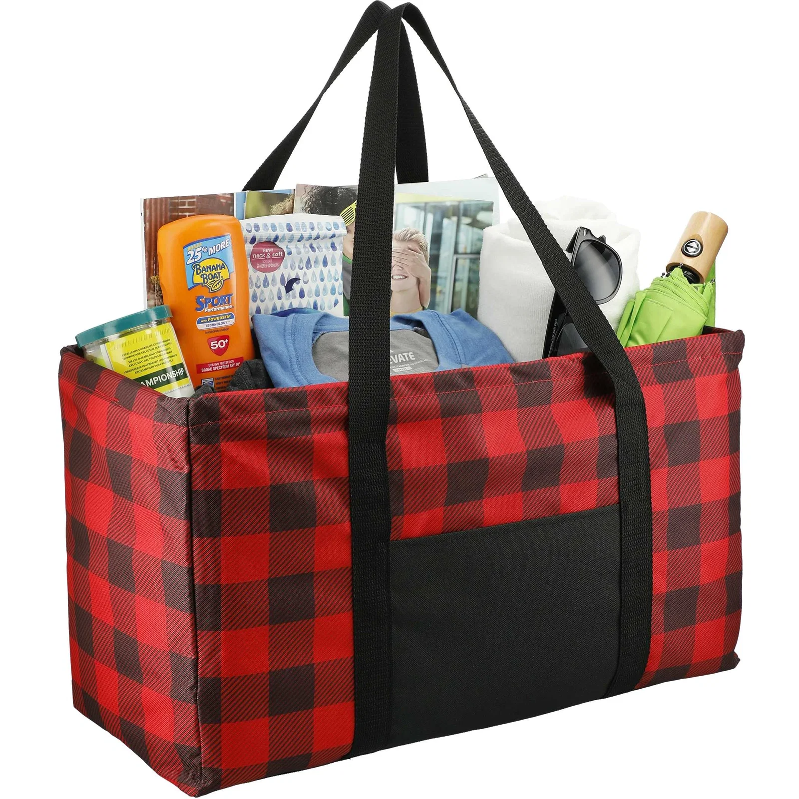 Personalized Buffalo Plaid Utility Tote — view 18