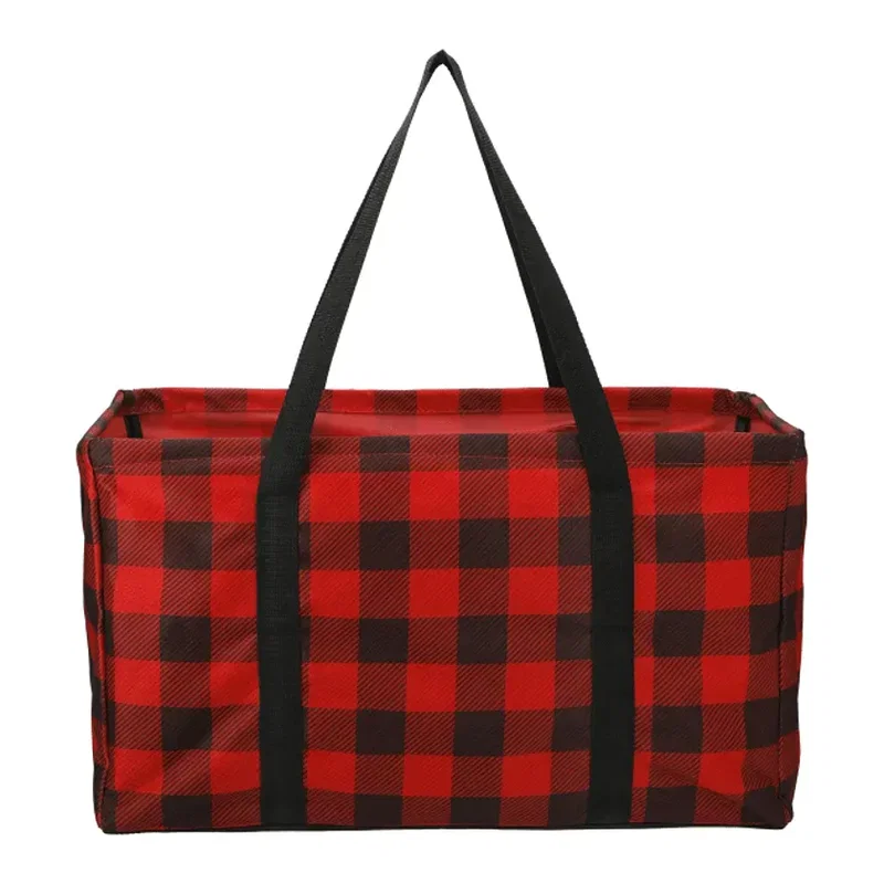 Personalized Buffalo Plaid Utility Tote — view 2