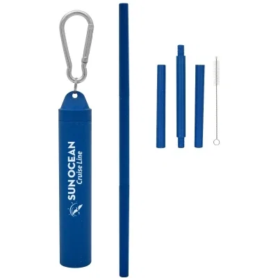Blue case shown closed and standing upright