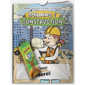 Building & Construction Coloring Book & Crayons Combo Pack
