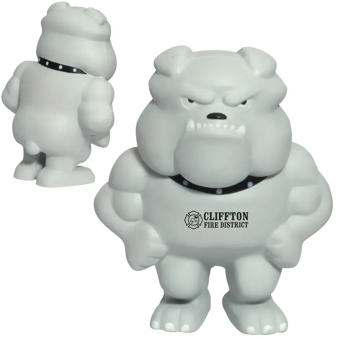 Custom Bulldog Mascot stress reliever, bulldog-shaped promotional squeeze ball for branded school spirit giveaways