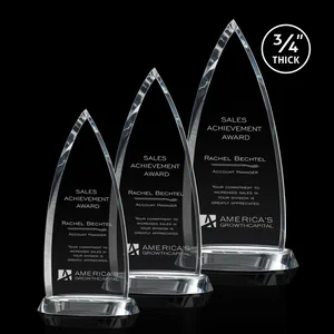Starfire Crystal Peak Award on Curved Round Base