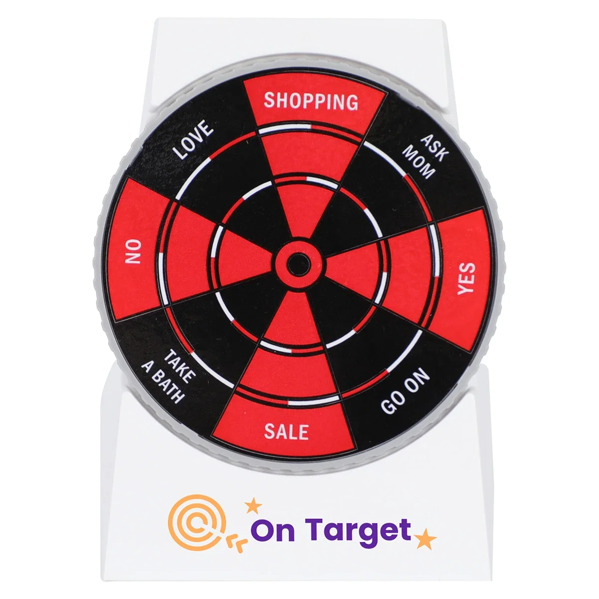Straight-on view of the Bullseye dartboard face with the On Target logo