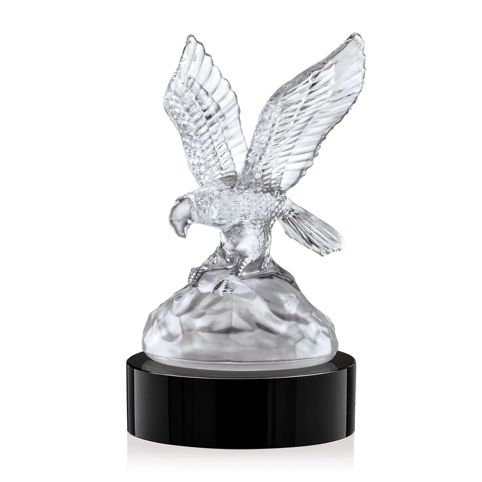 Custom Optical Crystal Eagle Award With Shimmering Surface Detail for service anniversary gifts