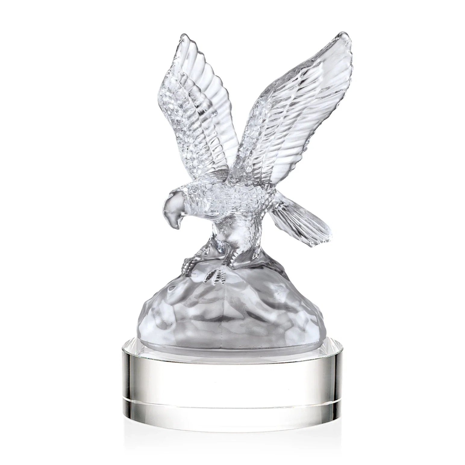 Custom Optical Crystal Eagle Award With Shimmering Surface Detail for sales achievement awards