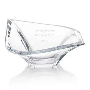 Lead Free Crystalline Bowl with Etching on the Back