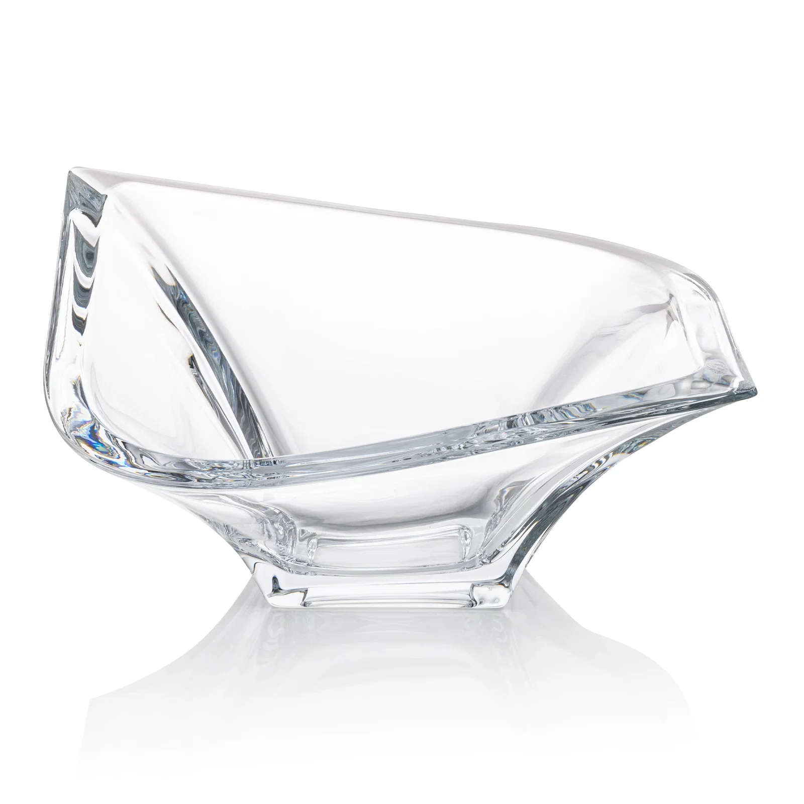 Custom Lead Free Crystalline Bowl with Etching on the Back for retirement presentations