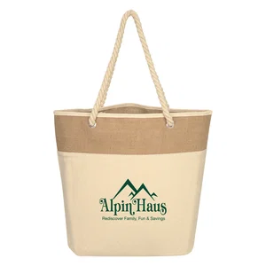 Promotional Burlap Rope Tote Bag
