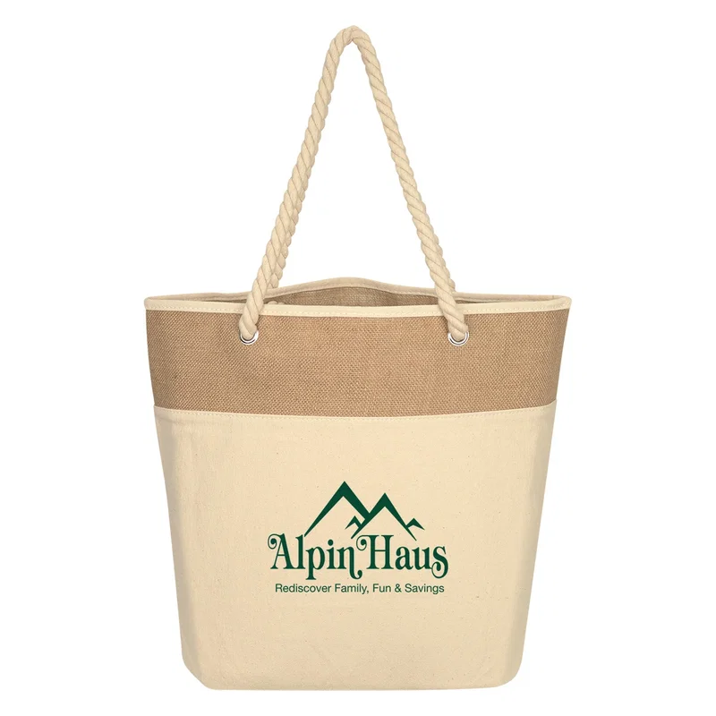 Promotional Burlap Rope Tote Bag